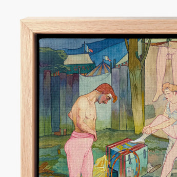 Light Wood-framed Canvas Print Vintage-style Illustration Two Figures Cirque Corvi, Belle époque Circus, Georges De Feure Art Nouveau