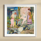 Le Cirque Corvi - Georges De Feure Art Nouveau Print, Framed Watercolor Painting People Backyard Laundry Household Items