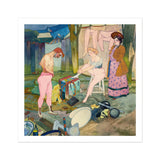 Le Cirque Corvi - Georges De Feure Art Nouveau Print, Watercolor Painting People Swimwear Beach Area