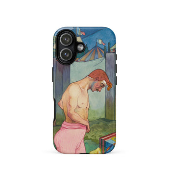 Le Cirque Corvi - Georges De Feure Iphone Case 17 / Matte Iphone 12 Case Circus-themed Design Muscular Man Pink Feure’s Art Nouveau,