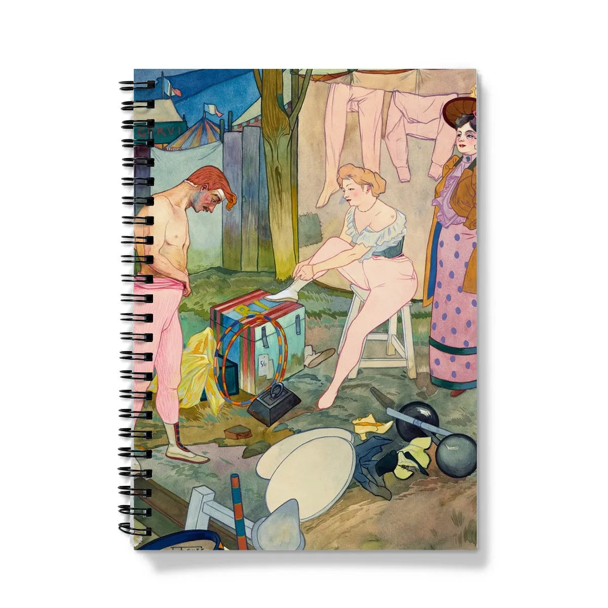 Le Cirque Corvi By Georges De Feure Notebook - A5 - Graph Paper - Notebooks & Notepads - Aesthetic Art