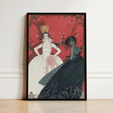 Framed Art Nouveau-style Poster Two Elegantly Dressed Women George Barbier’s Le Jour, Barbier Print, Mesmerizing Ballet