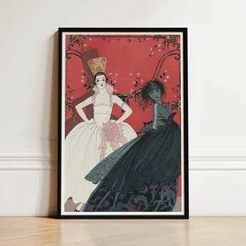 Art Deco Framed Poster Two Elegantly Dressed Women George Barbier’s Le Jour, Barbier Print, Mesmerizing Ballet