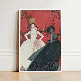 Framed Art Nouveau-style Print Two Elegantly Dressed Women George Barbier’s Le Jour, Barbier, Mesmerizing Ballet