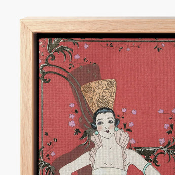 Framed Artwork Art Deco-style Illustration Woman Ornate Attire George Barbier’s Le Jour, Barbier Print, Mesmerizing Ballet