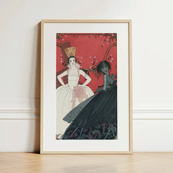 Le Jour et La Nuit - George Barbier 1920s Art Print / Canvas Framed Art Nouveau-style Illustration Two Elegantly Dressed Women George