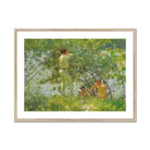 Leafy June Henry Scott Tuke Art Print, Impressionistic Painting Light Wooden Frame Men Body Water