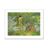Leafy June - Henry Scott Tuke Art Print, Framed Landscape Painting People Lush Green Water
