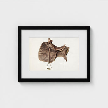 Leather Saddle - Bertha Semple Equestrian Art Print / Canvas 1930s, Prints