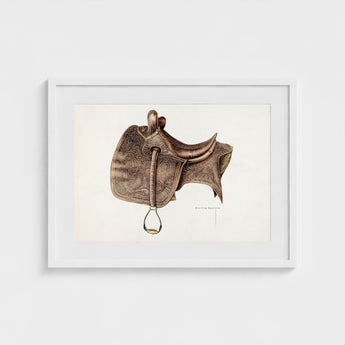 Leather Saddle - Bertha Semple Equestrian Art Print / Canvas 1930s, Prints