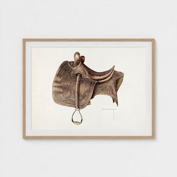 Leather Saddle - Bertha Semple Equestrian Art Print / Canvas 1930s, Prints