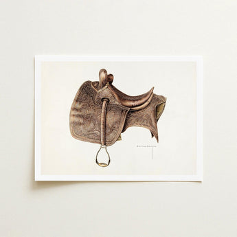 Leather Saddle - Bertha Semple Equestrian Art Print / Canvas 1930s, Prints
