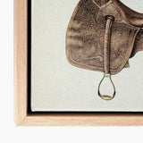Leather Saddle - Bertha Semple Equestrian Art Print / Canvas Brown Western Intricate Tooled Patterns Metal 1930s, Prints