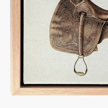 Leather Saddle - Bertha Semple Equestrian Art Print / Canvas Brown Western Intricate Tooled Patterns Metal 1930s, Prints
