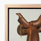 Brown Leather Saddle Detailed Brass Hardware Harry Mann Waddell, Equestrian, Art