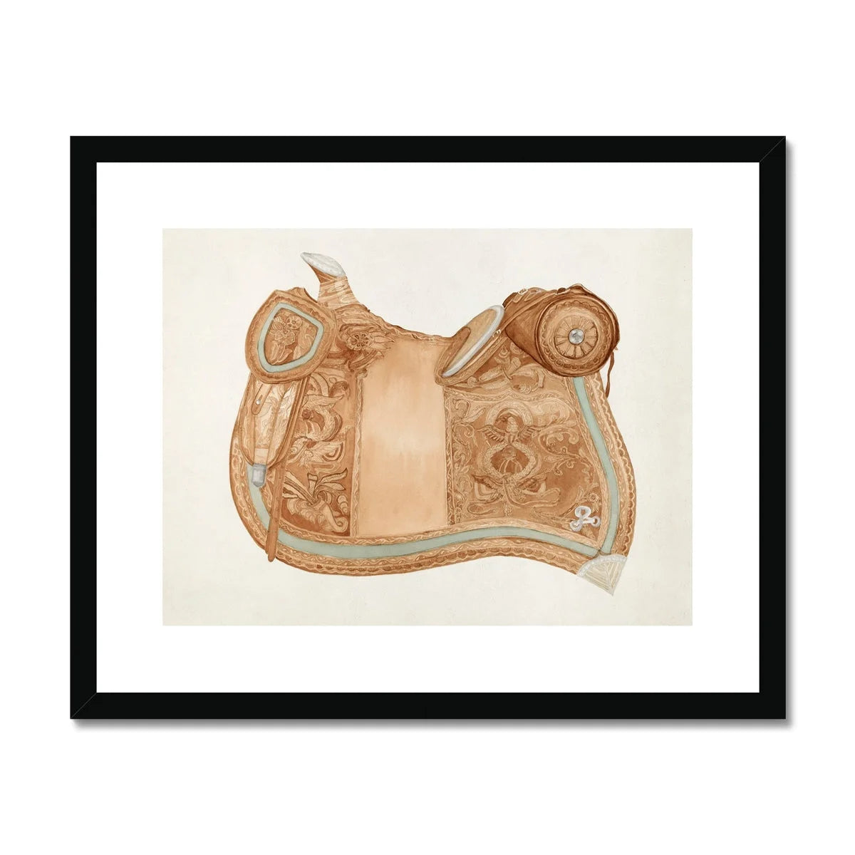 Leather Saddle - Ranka S. Woods 1930s Art Print