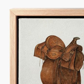 Leather Saddle - William Mcauley 1930s Equestrian Art Print / Canvas Detailed Illustration Brown Western Intricate Tooling, Prints