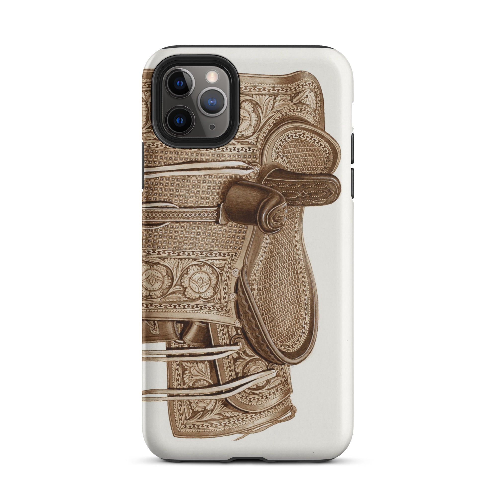 Leather Side Saddle Frank C. Barks Equestrian Iphone Case, 11 Pro Max / Matte, Phone Case Saddle Design