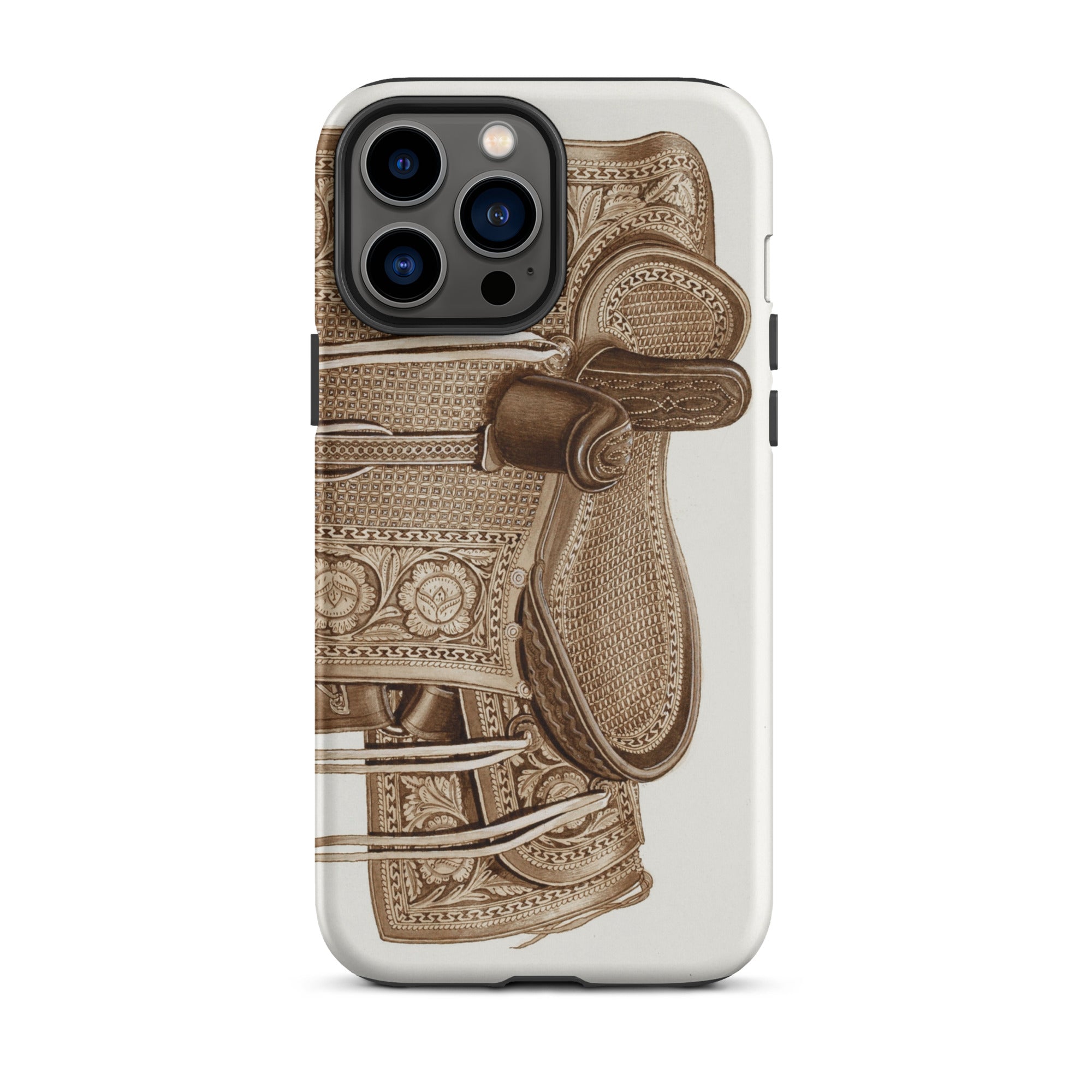 Leather Side Saddle Frank C. Barks Equestrian Iphone Case, 13 Pro Max / Matte, Phone Case Saddle Design