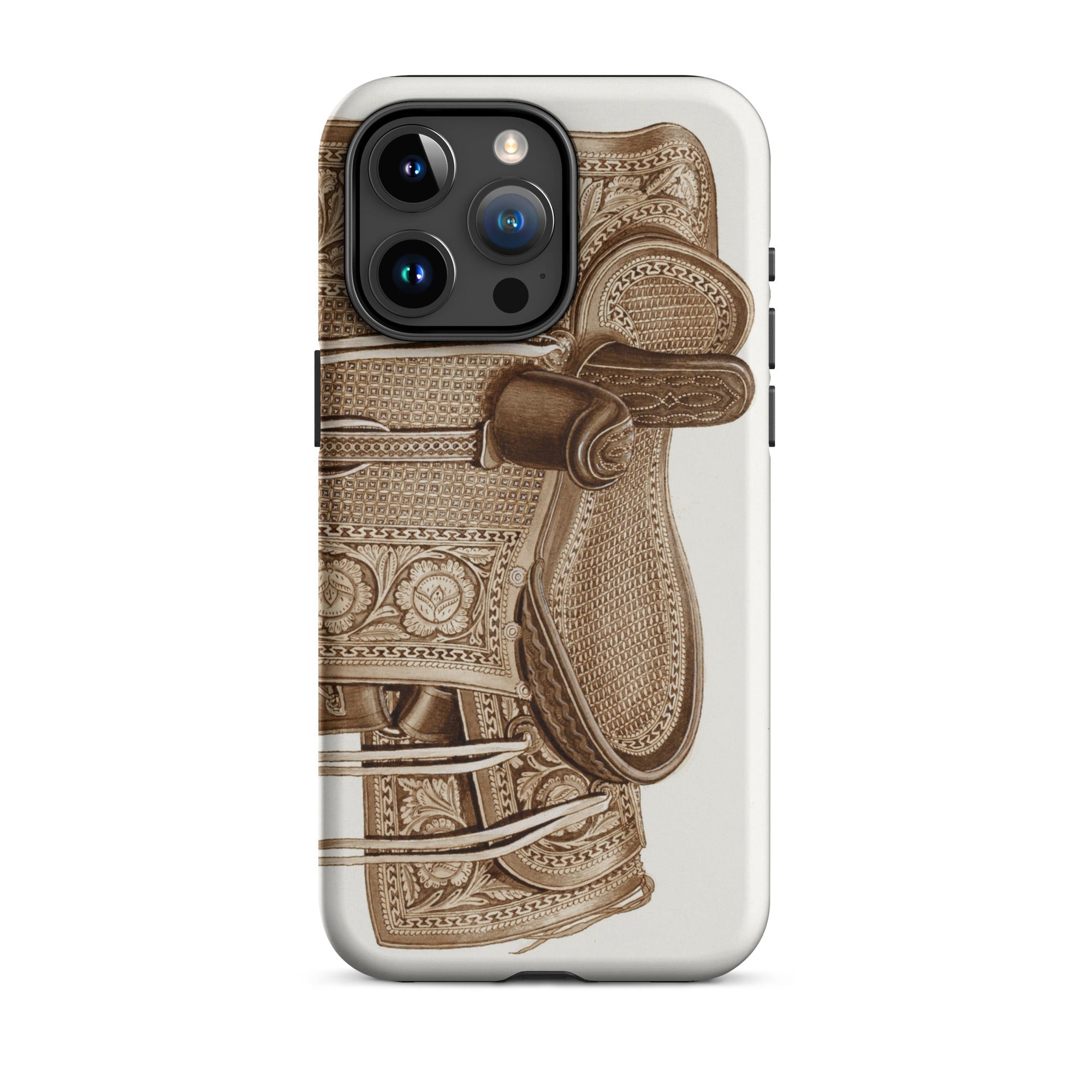 Leather Side Saddle Frank C. Barks Equestrian Iphone Case, 15 Pro Max / Matte, Phone Case Saddle Design