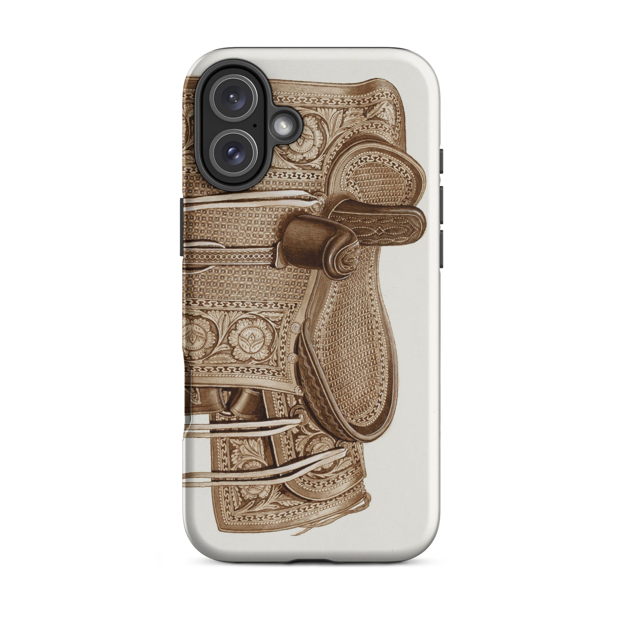 Leather Side Saddle Frank C. Barks Equestrian Iphone Case, 16 Plus / Matte, Phone Case Saddle Design