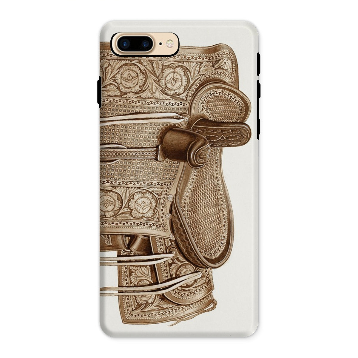 Leather Side Saddle Frank C. Barks Equestrian Iphone Case, 8 Plus / Matte, Phone Case Saddle Design