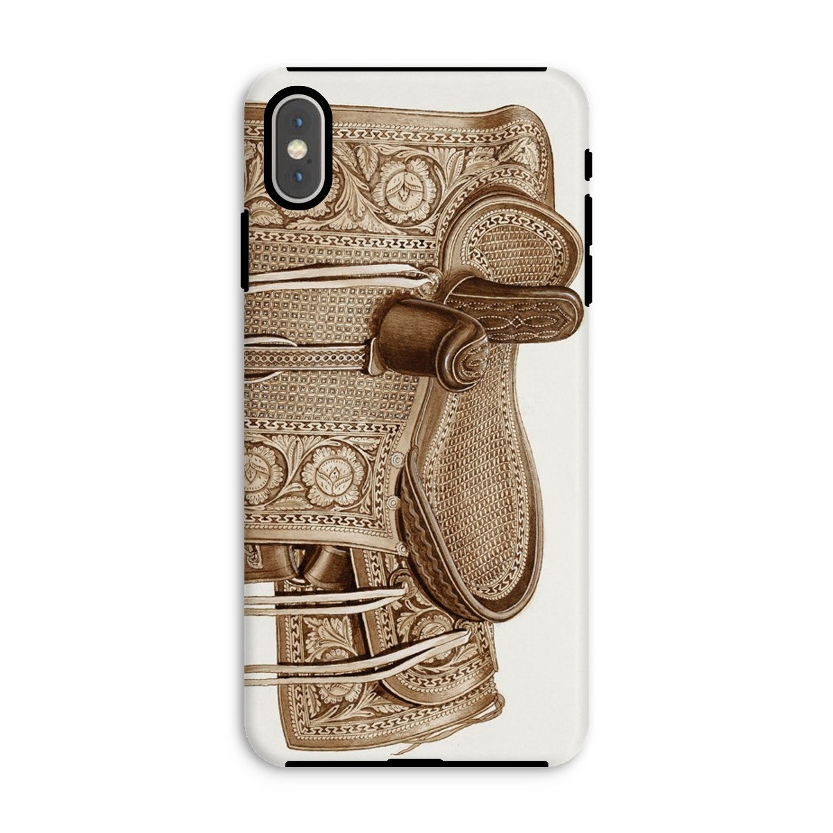 Leather Side Saddle Frank C. Barks Equestrian Iphone Case, Xs Max / Matte, Ornate Phone Case
