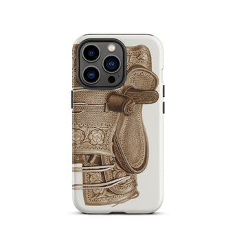 Leather Side Saddle - Frank C. Barks Equestrian Phone Case Iphone 13 Pro / Matte Ornate Phone Case Saddle Design Equestrian Art Iphone
