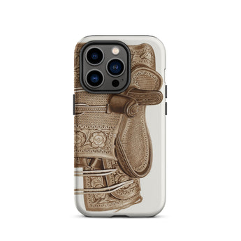 Leather Side Saddle - Frank C. Barks Equestrian Phone Case Iphone 14 Pro / Matte Phone Case Saddle Design Equestrian Art Iphone Case,