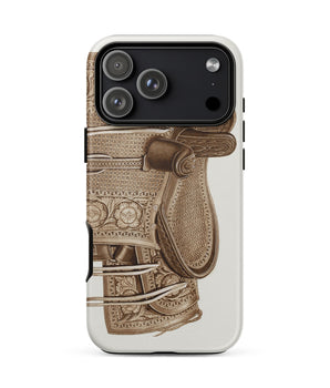 Iphone 17 Pro Max / Matte Leather Side Saddle - Frank C. Barks Equestrian Phone Case Art, Saddle-bound Splendor