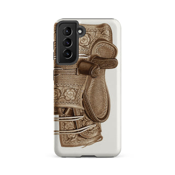Leather Side Saddle - Frank C. Barks Samsung Case, Galaxy S21 Fe / Matte, Smartphone Case Historical Armor Illustration