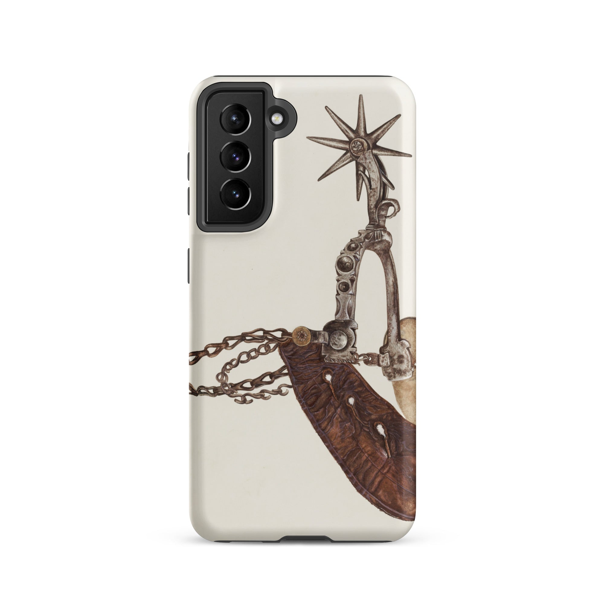Leather Spur - Vera Van Voris 1930s Art Samsung Case, Galaxy S21 / Matte, Phone Case Design Vintage Spur Leather Strap Chain