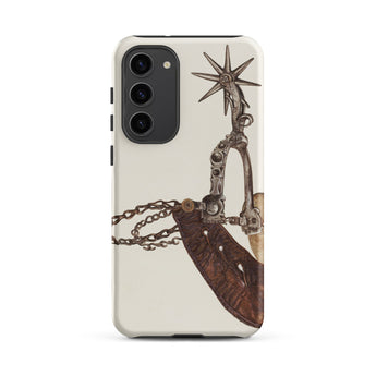 Leather Spur - Vera Van Voris 1930s Art Samsung Case, Galaxy S23 Plus / Matte, White Phone Case Detailed Graphic Western Spur Leather