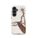 Leather Spur - Vera Van Voris 1930s Art Samsung Case, Galaxy S24 / Matte, White Smartphone Case Detailed Graphic Ornate Horse Bit