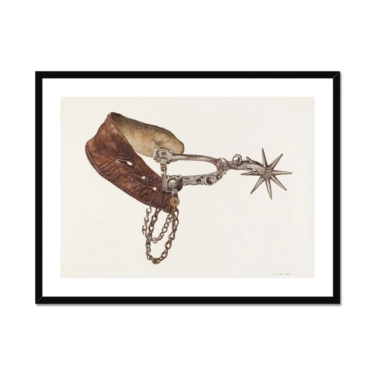 Leather Spur - Vera Van Voris 1930s Farmhouse Art Print