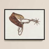 Leather Spur - Vera Van Voris 1930s Farmhouse Art Print / Canvas, 16x12’’ / 41x31cm / Black Frame, Posters Prints & Visual Artwork, Toby