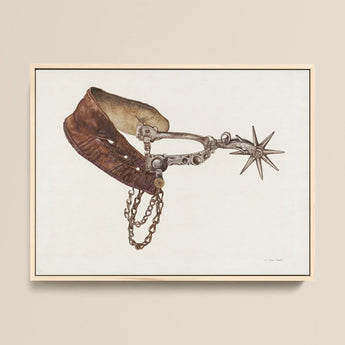 Leather Spur - Vera Van Voris 1930s Farmhouse Art Print / Canvas, 16x12’’ / 41x31cm / Natural Frame, Posters Prints & Visual Artwork, Toby