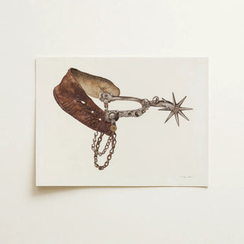Leather Spur - Vera Van Voris 1930s Farmhouse Art Print / Canvas, 16x12’’ / 41x31cm / Unframed / no Border, Posters Prints & Visual