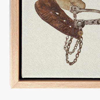 Leather Spur - Vera Van Voris 1930s Farmhouse Art Print / Canvas Vintage-style Illustration Brown Boot Ornate Metal Hardware, Prints