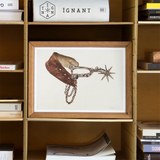 Leather Spur - Vera Van Voris 1930s Farmhouse Art Print, Framed Artwork Vintage Leather Spur Chain Star-shaped Rowel