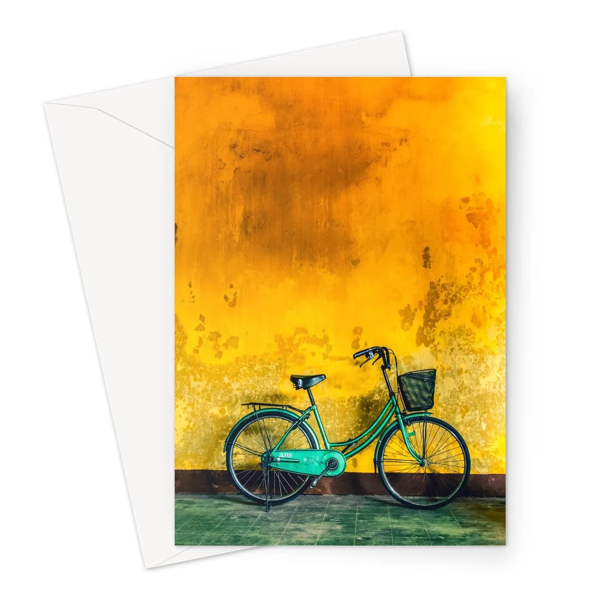 Lemon Lime - Hoi An Vietnam Bicycle Art Greeting Card - A5 Portrait / 1 Card - Greeting & Note Cards - Aesthetic Art