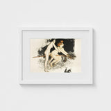 Les Sorcieres Ou Tandem - Jean Veber Art Print / Canvas Two Witches Fuse, Vebar, Ocher Air Prints