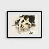 Les Sorcieres Ou Tandem - Jean Veber Art Print / Canvas Two Witches Fuse, Vebar, Ocher Air Prints