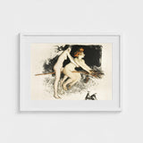 Les Sorcieres Ou Tandem - Jean Veber Art Print / Canvas Two Witches Fuse, Vebar, Ocher Air Prints