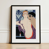 Les Trois Beautes De Mnasidika - George Barbier Art Print / Canvas Art Print Black Frame White Deco Illustration Two George Barbier Art,