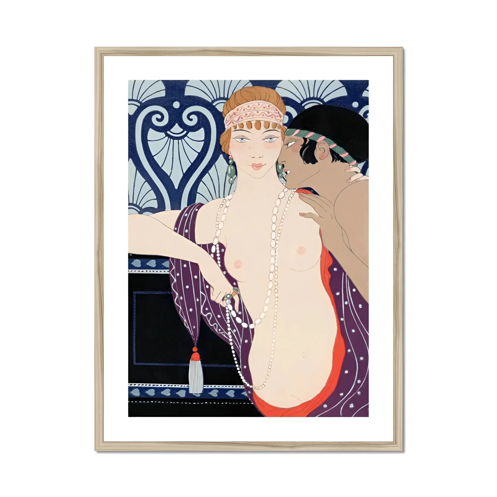 Les Trois Beautes De Mnasidika - George Barbier Art Print, Art Deco Style Illustration Glamorous 1920s Flapper Beaded