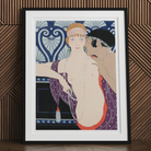 Les Trois Beautes De Mnasidika George Barbier Art Print, Framed Art Deco Style Illustration Two Stylized Women 1920s