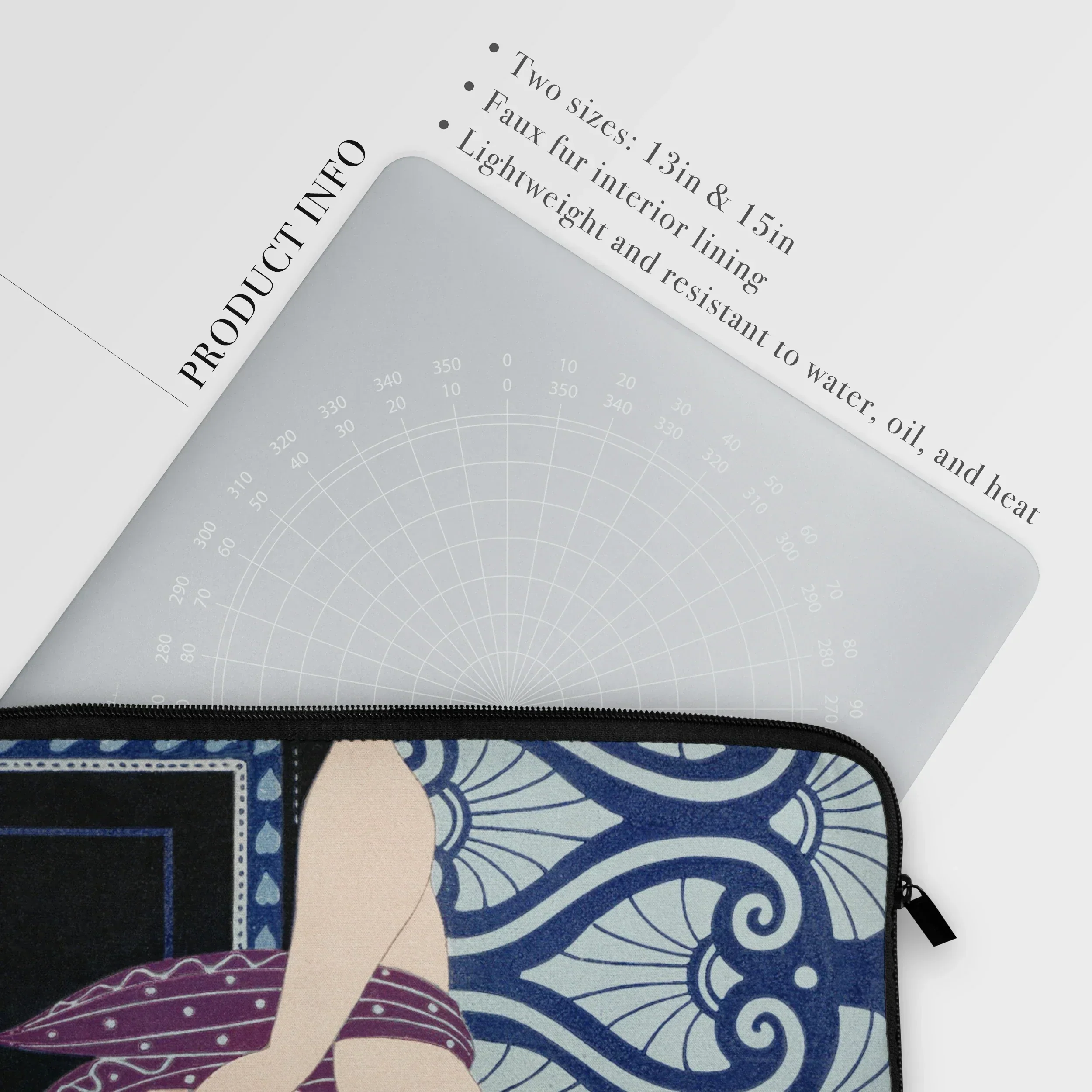 Les Trois Beautes De Mnasidika - George Barbier Laptop Sleeve, Laptop Sleeve Case Decorative Pattern Visible Surface