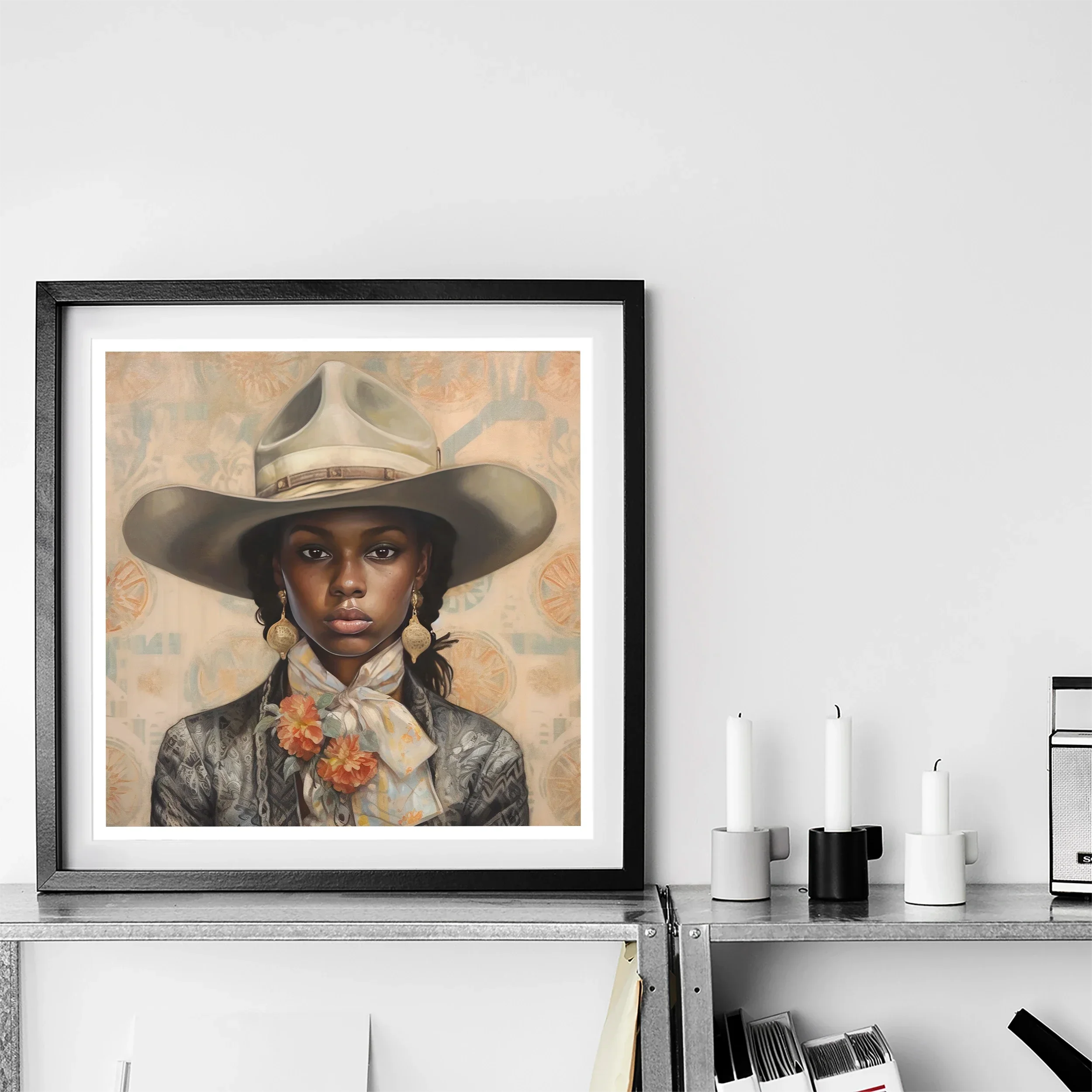 Letitia - Black Lesbian Cowgirl Art Print Posters Prints & Visual Artwork