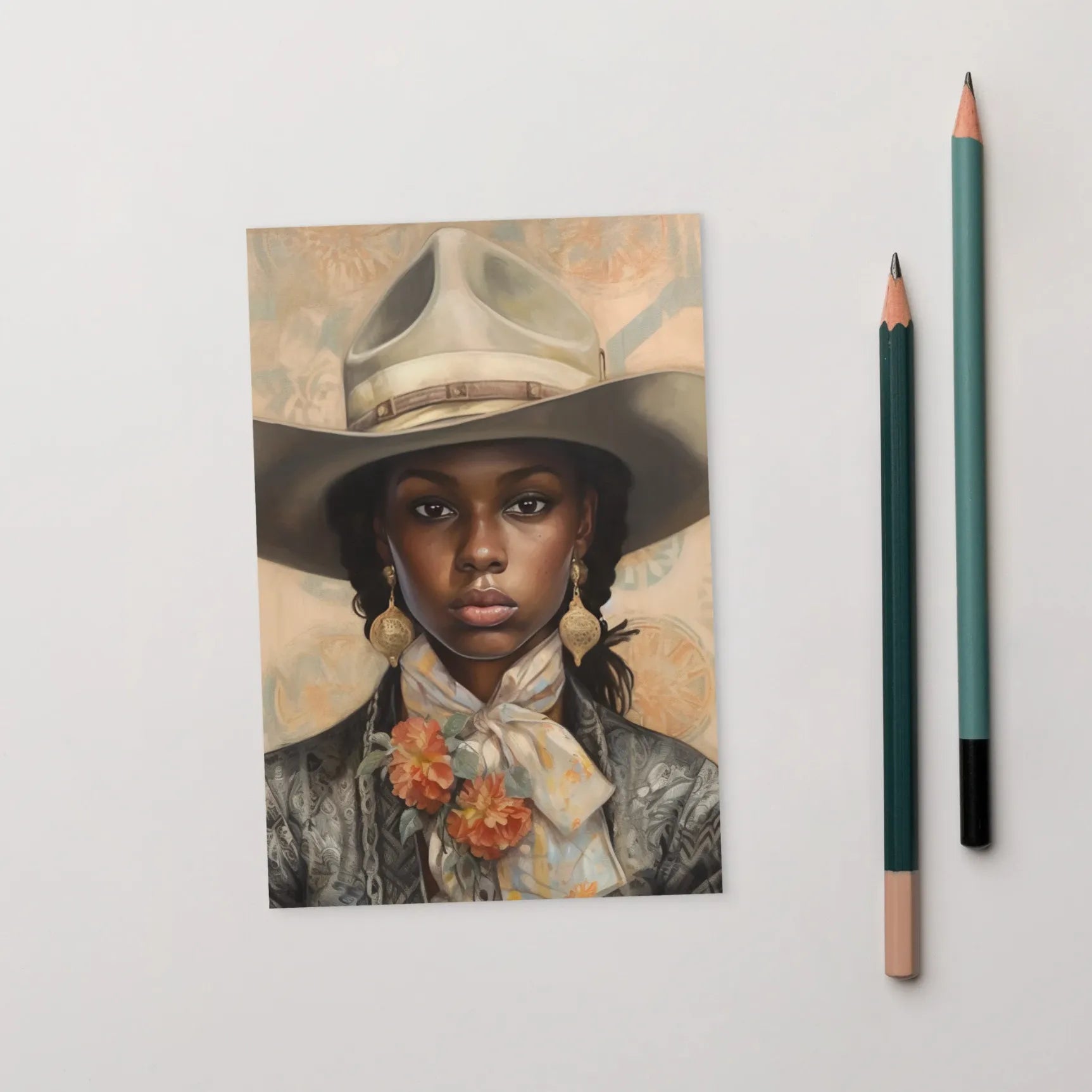 Letitia - Lesbian Black Cowgirl Art Print - Wlw Sapphic Femme - 4’x6’ - Posters Prints & Visual Artwork - Aesthetic Art